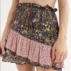 NWOT Urban Outfitters Mindi Mixed Print Mini Skirt